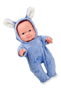 Konuşan Tavşanlı Et Bebek – Mavi/pembe/beyaz Renk Seçenekli – Yazlık Oyuncak - 23 Cm ürün fotoğrafı