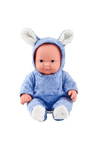 Konuşan Tavşanlı Et Bebek – Mavi/pembe/beyaz Renk Seçenekli – Yazlık Oyuncak - 23 Cm ürün fotoğrafı