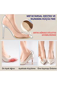 Ayakkabı Numara Küçültme Pedi, Naturel Hakiki Deri, Stiletto İçin Kaydırmaz Yarım Ayakkabı Tabanlığı ürün fotoğrafı