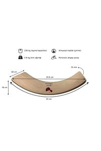 Denge Tahtası 90cm X 30cm Balance Board Doğal Ahşap Çocuk Oyuncak ürün fotoğrafı