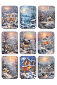 36 Adet Simli Yılbaşı Kartpostal Seti Kış Manzara Toptan Satış Yeniyıl Postcard Kardan Adam NoelBaba ürün fotoğrafı