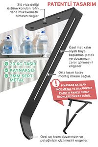 Montajsız Petek Üstü Uçan Raf Dresuar Kalorifer Peteği Rafı Kitaplık 100 X 18 Cm Beyaz Oval Kesim ürün fotoğrafı