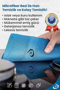Classic 3'lü Mikrofiber Temizlik Bezi, Cam, Araba Silme Bezi, Mutfak, Fiber Temizleme Bezi, 40x30 Cm ürün fotoğrafı