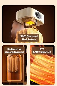 Katlanır Çamaşır Kurutma Makinesi Krem ürün fotoğrafı