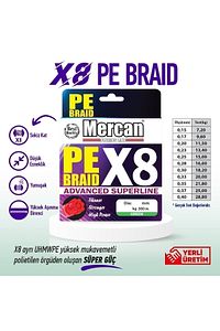 Mercan Pe Örgü Platinum 8x Ip 300 M Yeşil Misina ürün fotoğrafı