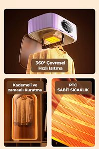 Katlanır Çamaşır Kurutma Makinesi Mor ürün fotoğrafı