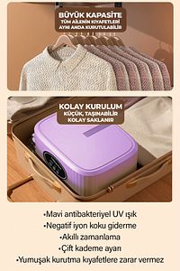 Katlanır Çamaşır Kurutma Makinesi Mor ürün fotoğrafı