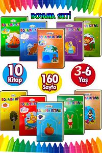 3-6 Yaşa Uygun 10'lu Boyama Kitabı Seti ürün fotoğrafı