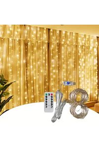 Perde Süsleme Ledi Perde Peri Led 3m X 3m (300CM X 300 CM) 300 Adet Led Işıklandırma Sarı ürün fotoğrafı