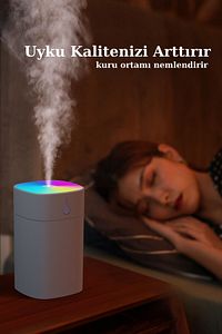 H2o Humidifier 400 ml Ulrasonik Hava - Oda- Araç Nemlendirici Buhar Makinesi Aroma Difüzörü 4507 ürün fotoğrafı
