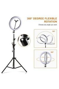 10"inç Ring Light Youtuber Tiktok Çekim Işıklı Telefon Tutucu Influencer Makyaj Işığı 2.10 m Tripod ürün fotoğrafı