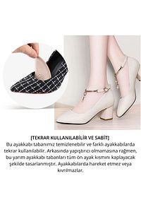 Ayakkabı Numara Küçültme Pedi, Naturel Hakiki Deri, Stiletto İçin Kaydırmaz Yarım Ayakkabı Tabanlığı ürün fotoğrafı