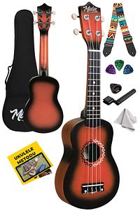 Ukx-500rd Sunburs Efektli Maun Soprano Ukulele Full Set ürün fotoğrafı