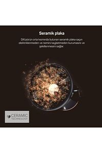 Ar5086 Bellissima Diffon Ceramic Kıvırcık Saçlara Özel Saç Kurutma Makinesi - Siyah ürün fotoğrafı