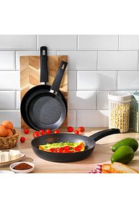 Black Stone 3 Lü Tava Seti 18cm 22cm 26cm-siyah ürün fotoğrafı