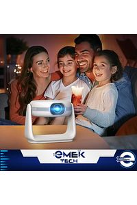 Taşınabilir Yüksek Performanslı 4K Sinema Projektörü Şarjlı Bluetooth Android Hoparlörlü Işıklı ürün fotoğrafı