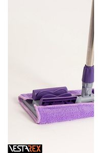 " 1 Adet Yedek Bez Hediyeli " Yer Mopu Duvar Fayans Cam Yüzey Temizlik Mikrofiber Mandallı Mop ürün fotoğrafı
