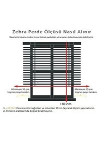 Geniş Pliseli Etek Dilimli Ekru Beyaz Zebra Stor Güneşlik Perde ürün fotoğrafı