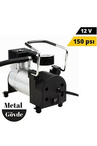 Metal Görünümlü Hava Kompresörü 12 Volt ürün fotoğrafı