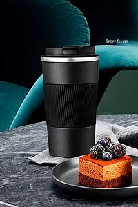 304 Pazlanmaz Çelik 500 Ml Kaydırmaz Lastikli Termos Bardak Mug Araç Kahve Çay Thermos 549 ürün fotoğrafı
