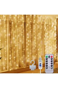 Perde Süsleme Ledi Perde Peri Led 3m X 3m (300CM X 300 CM) 300 Adet Led Işıklandırma Sarı ürün fotoğrafı