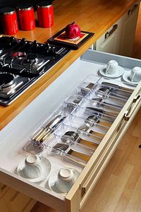 11'li Set Modüler Mutfaklarda Çekmece Içi Kaşıklık Organizer Düzenleyici Şeffaf ürün fotoğrafı