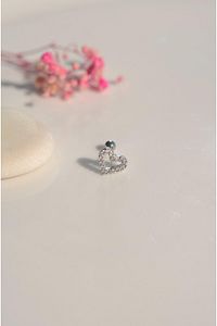 Gümüş Kalp Piercing Tragus Helix Kıkırdak ürün fotoğrafı