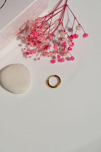 Altın Sarı Gold Renk Çelik Düz Halka Piercing Helix Kıkırdak Küpesi ürün fotoğrafı