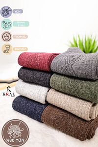 Kadın Kışlık Termal Etkili (5 ÇİFT) Çorap Lambswool Yünlü (36-40 BEDEN) ürün fotoğrafı