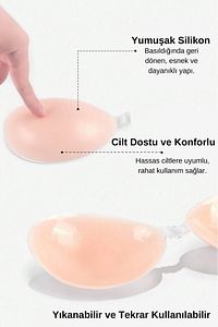 Kadın Ten Şeffaf Askılı Sihirli Büyük Gösteren Silikon Destekli Yapışkan Sütyen ürün fotoğrafı