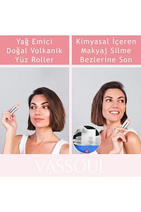 Volkanik Taş Yüz Roller, Yağ Emici, Cilt Matlaştırıcı Lav Taş + Makyaj Süngeri ürün fotoğrafı