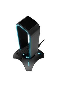 Rm-h66 Guard Siyah Rgb Işıklı 2*usb Port Kulaklık Için Stand ürün fotoğrafı