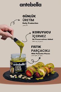 Antep Fıstık Ezmesi (PARÇACIKLI) 200 G - Antep Fıstığı Ezmesi ürün fotoğrafı