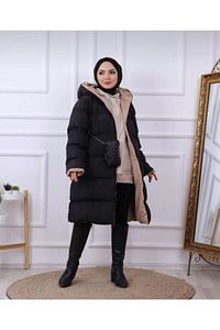 Kadın Fit (geniş Kalıp) Çift Taraflı Uzun Şişme Mont Regular ürün fotoğrafı