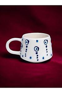 Seramik El Işlemesi Kahve Fincanı Kupa Mug Bardak Damla Nazar 200 Cc ürün fotoğrafı