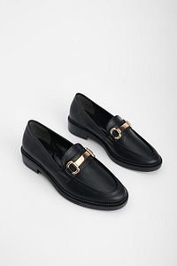 Kadın Loafer Makosen Casual Tokalı Günlük Ayakkabı Tonyas Siyah ürün fotoğrafı