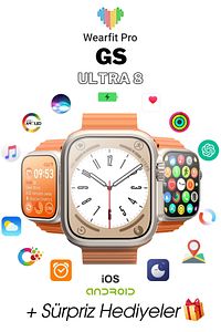 Gs8 Watch 8 Ultra 49mm Uyumlu Gerçek Kordon Kilitlemeli Akıllı Saat Çift Kordonlu ürün fotoğrafı