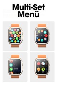 Gs8 Watch 8 Ultra 49mm Uyumlu Gerçek Kordon Kilitlemeli Akıllı Saat Çift Kordonlu ürün fotoğrafı