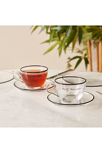 Daily Reminder 2'li Çay Fincan Seti Siyah (240 CC) ürün fotoğrafı
