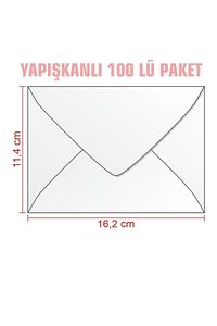 Zarf 100'lü 114x162 Ebat Mektup Zarfı Para Zarfı Davetiye Zarfı ürün fotoğrafı