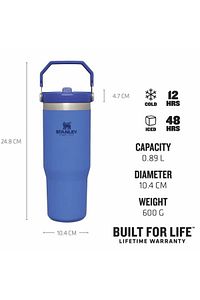 10-09993-198 The Iceflow Flip Straw 0,89 Litre Pipetli Termos Bardak - Mavi ürün fotoğrafı
