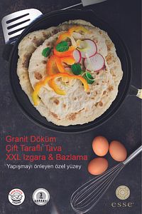 Granit Döküm Yapışmaz Gözleme Izgara Bazlama Tava Cm E0011 ürün fotoğrafı