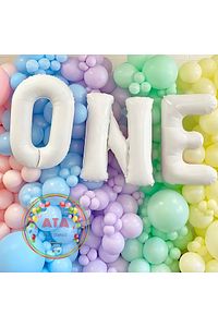 ^^ Doğum Günü Konsepti Makaron Set*Sarı*Pembe*Lila*Yeşil*Mavi* 100 lü Balon Zinciri Parti Seti ürün fotoğrafı
