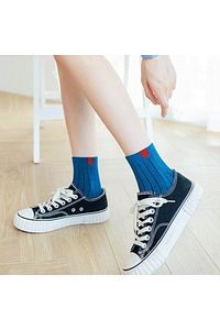 5 Çift Çok Renkli Unisex Kolej Tenis Çorap ürün fotoğrafı