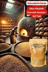 Odun Ateşinde Kavrulmuş Sarı Simitlik Susam 500g ürün fotoğrafı