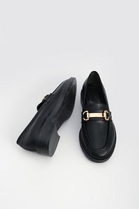 Kadın Loafer Makosen Casual Tokalı Günlük Ayakkabı Tonyas Siyah ürün fotoğrafı