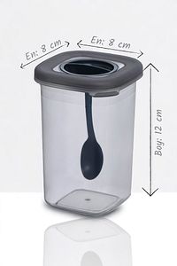 12'li 450ml Etiketli Ve Kilitlenebilir Kendinden Kaşıklı Baharatlık Seti - 25 Adet Etiket Hediye ürün fotoğrafı