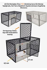 Üstü Kapanabilir 60cm X 60 Cm 8 Ad Köpek, Kedi, Tavşan, Eğitim, Oyun Çiti Ve Kafesi ürün fotoğrafı