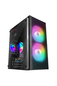 Mınıon Mesh Peak 300w 2* 12cm Rainbow Fan Akrilik Yan Panel Mini-t Gaming Oyuncu Kasası ürün fotoğrafı