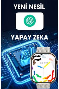 Watch 8 hk 9 Pro+ Plus Akıllı Saat Hd Ekran Oyun yükleyebilme Özelikli Yapay Zekalı ürün fotoğrafı